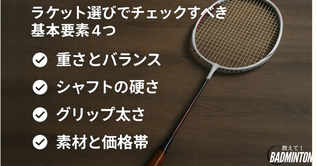 ラケット選びの基本｜チェックすべき4つの要素