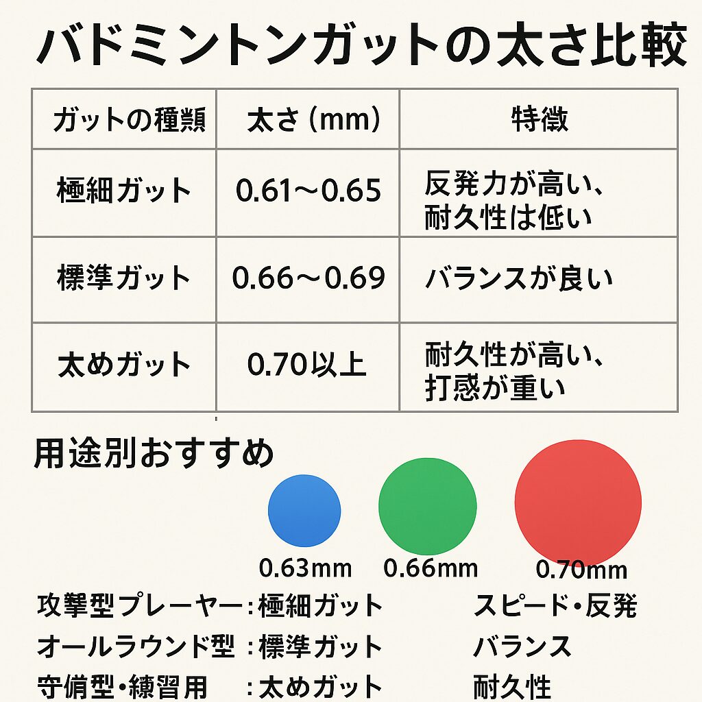 ガットの太さ(ゲージ)のまとめ