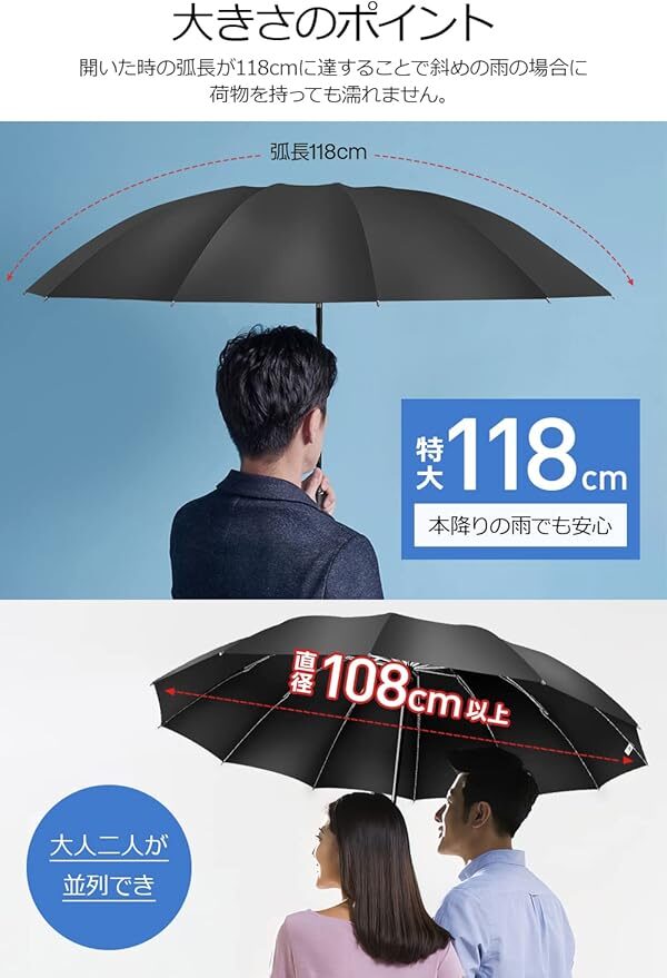 Amazonブラックフライデー：ワンタッチ折りたたみ傘説明3