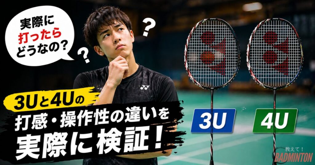 【実際に検証】アストロクス100ZZの3Uと4Uの打感・操作性の違い