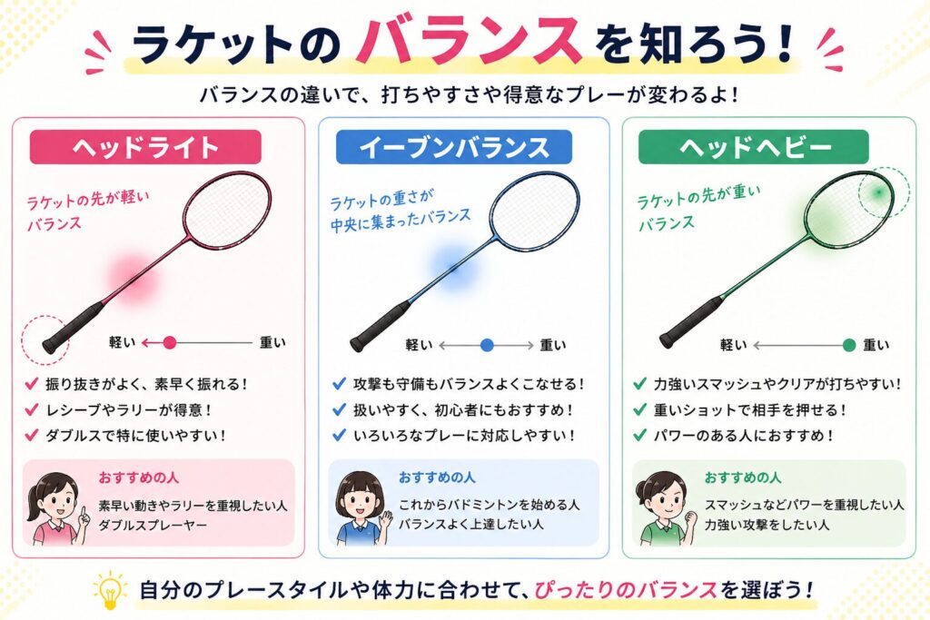 中学生女子二おすすめのラケットの特徴